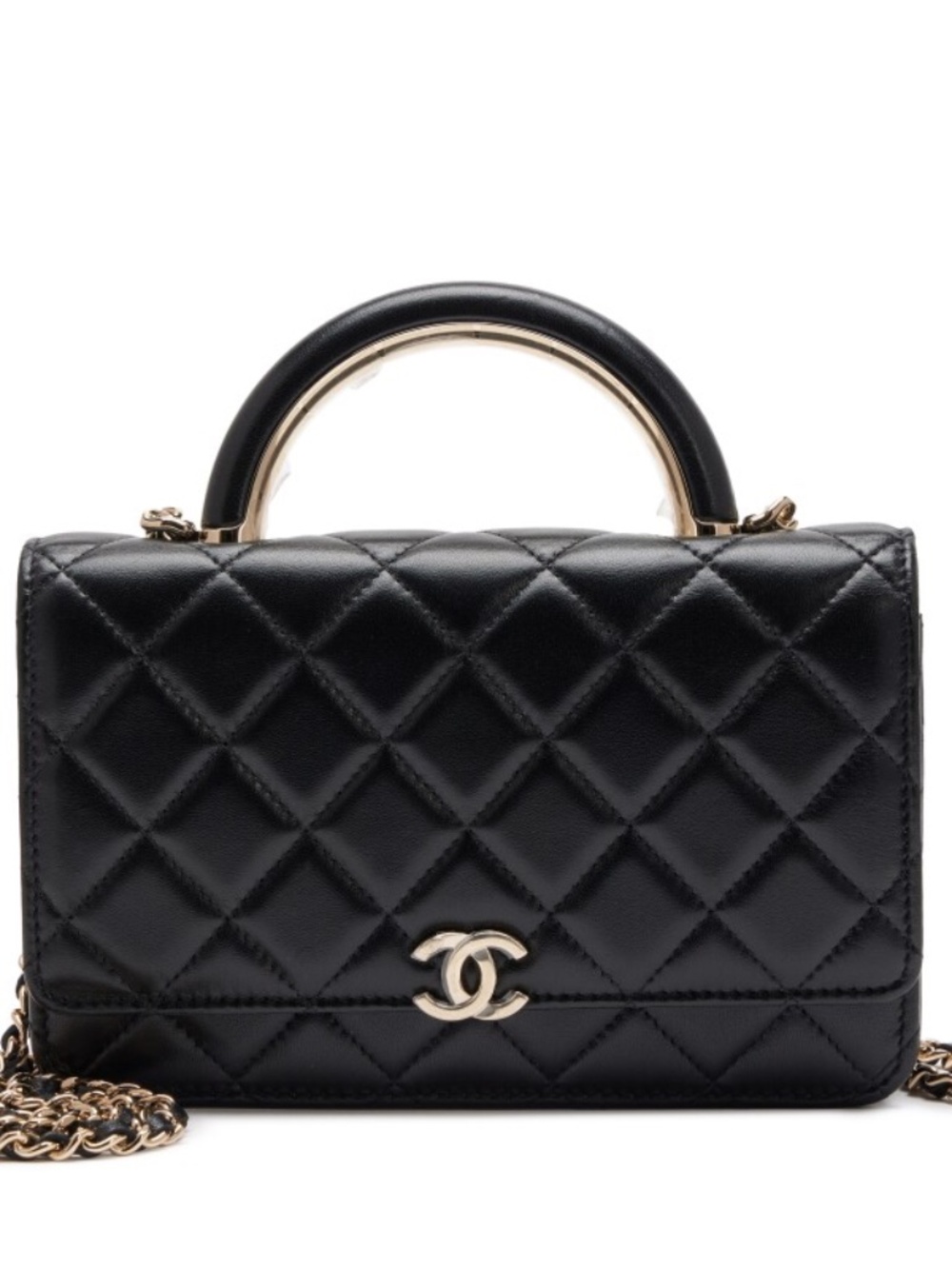 ***NEW - CHANEL Lambskin Quilted Top Handle Wallet On Chain - WOC - Picture 2 of 11